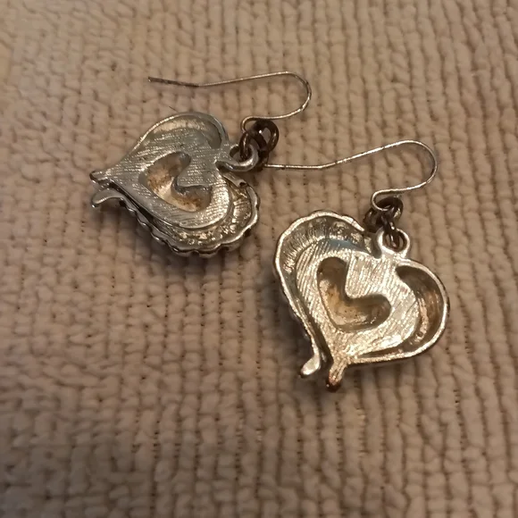Silver Heart Earrings - Picture 3 of 3